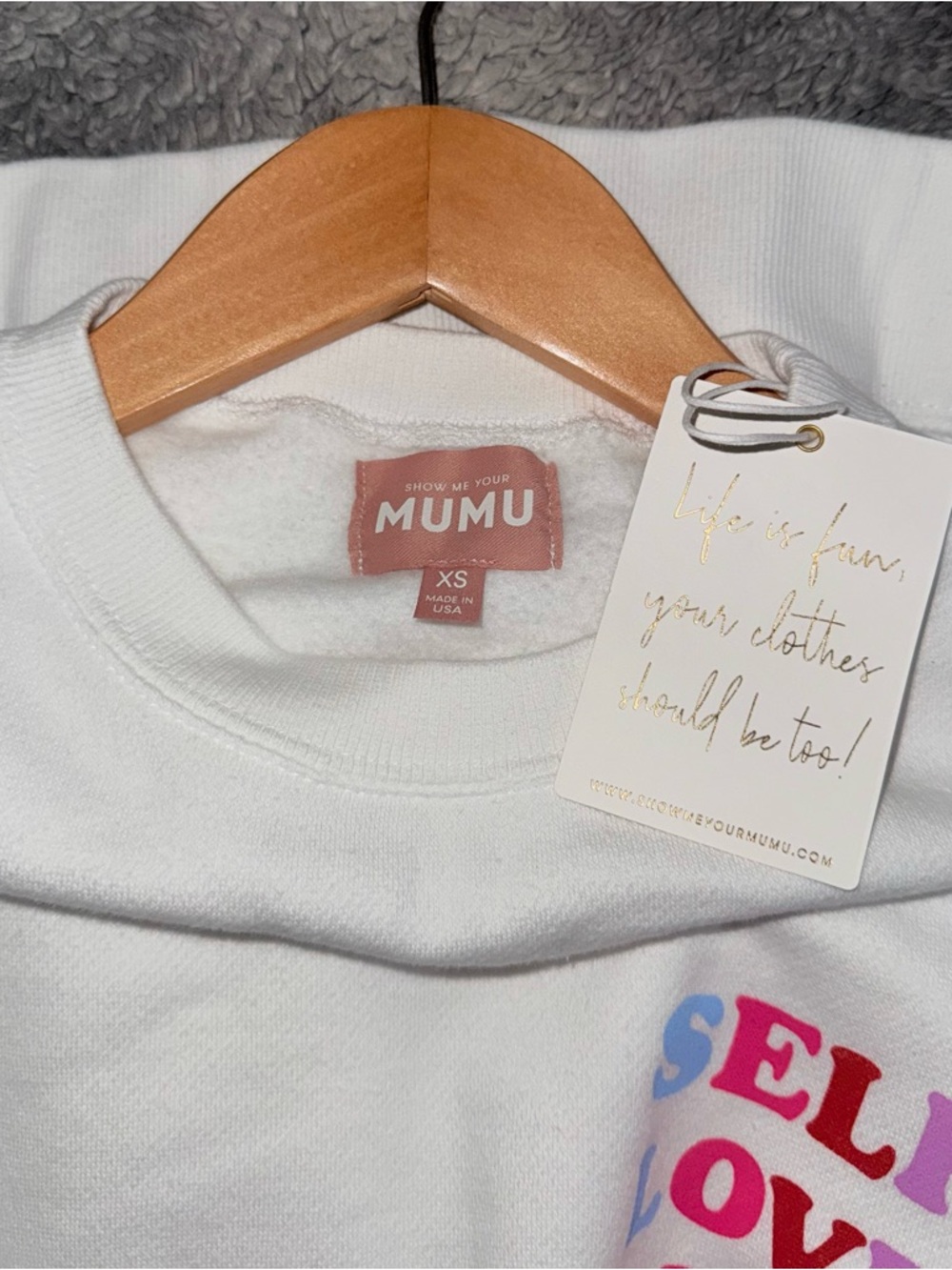 SHOW ME YOUR MUMU “SELF LOVE CLUB” STANLEY SWEATSHIRT - Picture 5 of 8